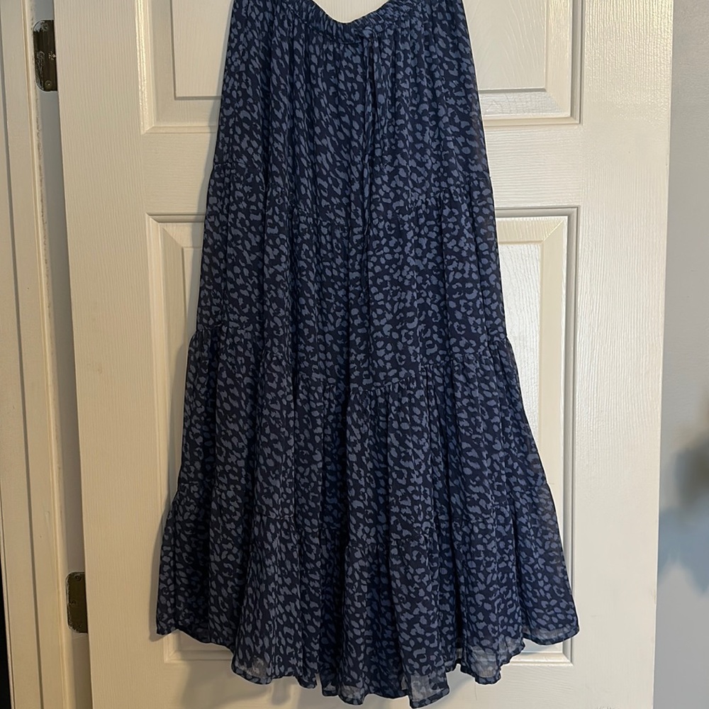 Navy Leopard Maxi Skirt